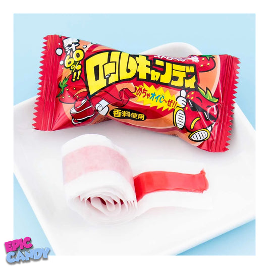 Yaokin Roll Candy Strawberry 20g – Delicious Japanese Strawberry Treat!