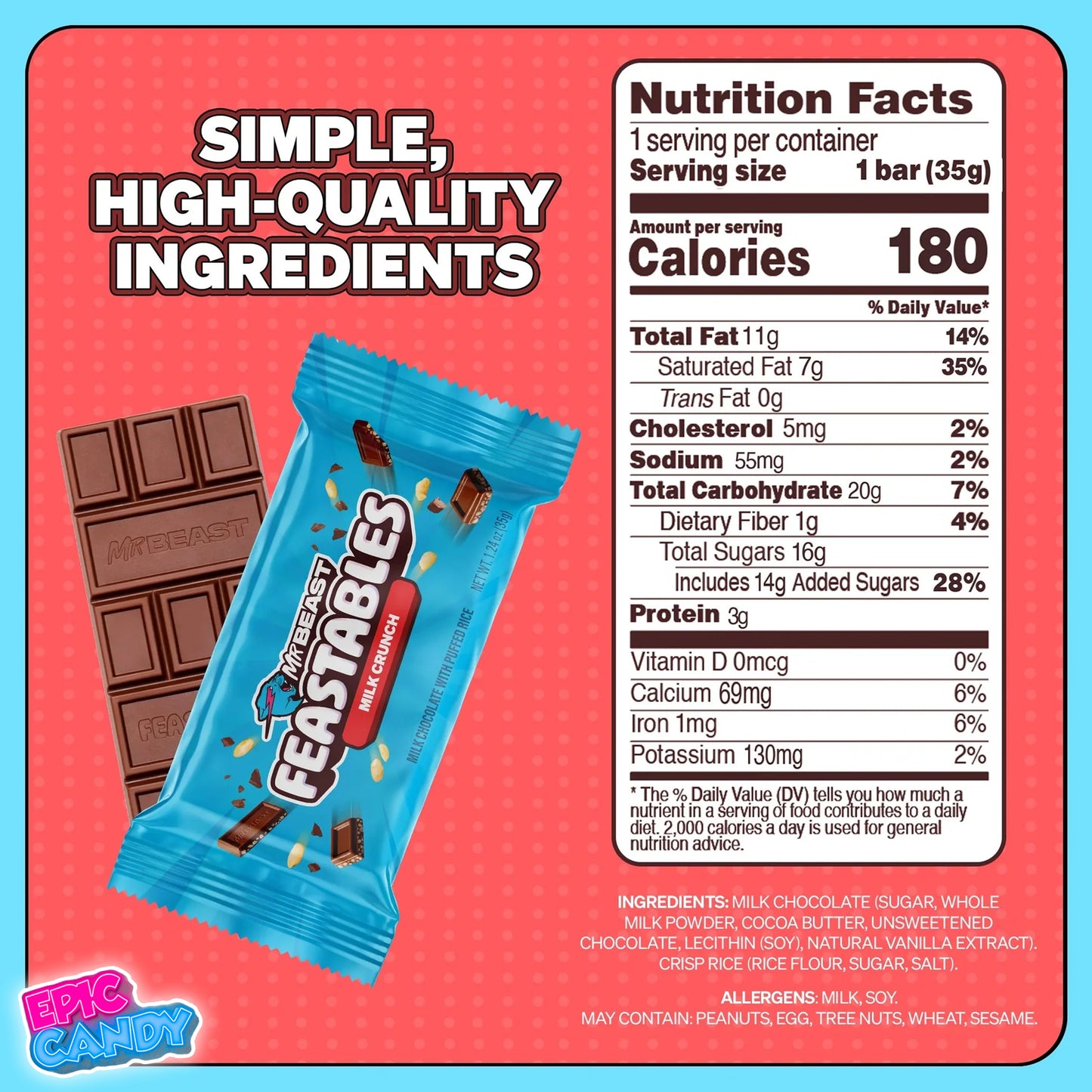 MrBeast Feastables Milk Chocolate Bar 60g