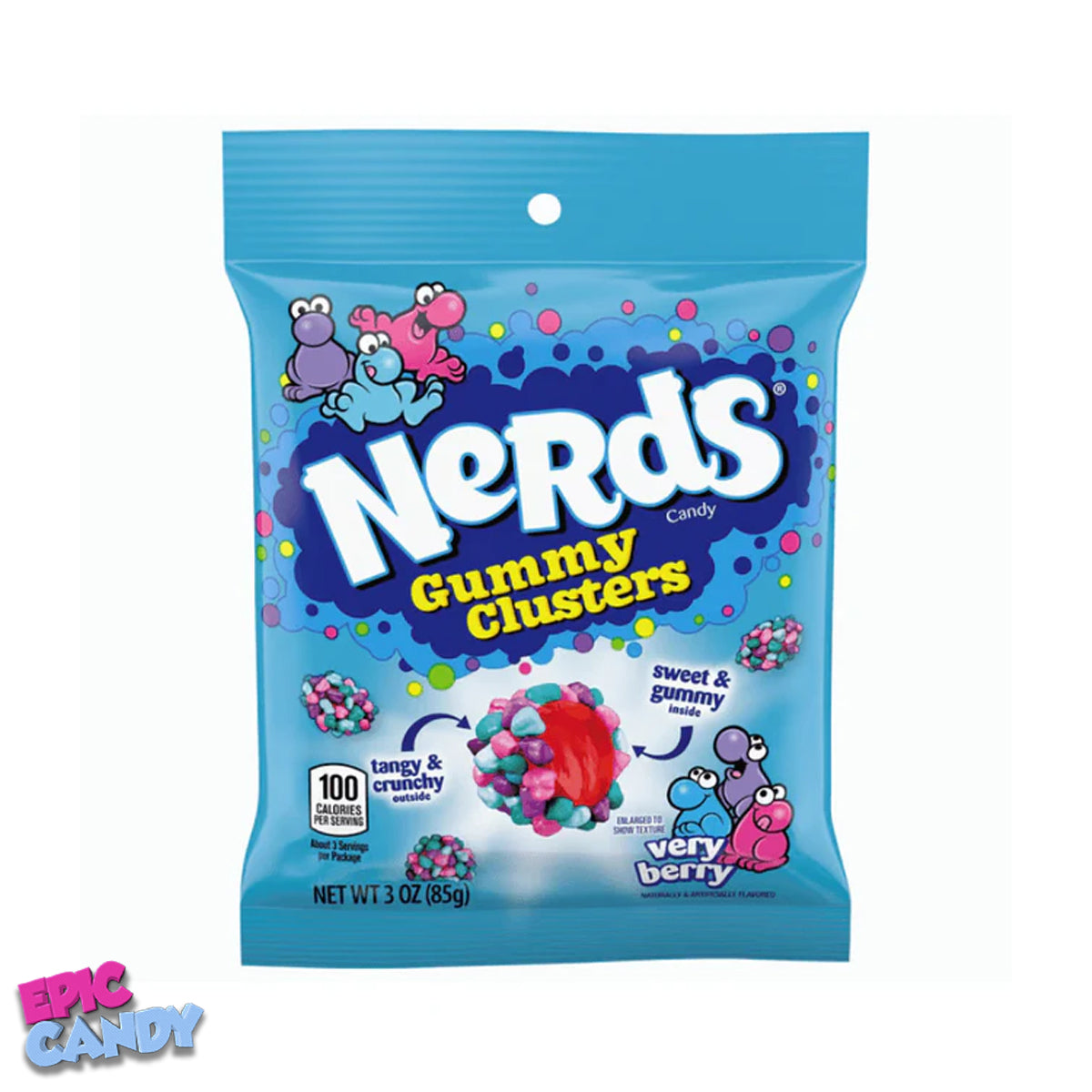 Nerds Very Berry Gummy Clusters 85g – Sweet & Tangy Candy Delight!