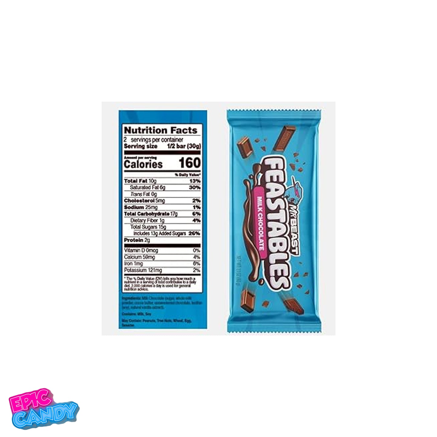 MrBeast Feastables Milk Crunch Chocolate Bar 60g