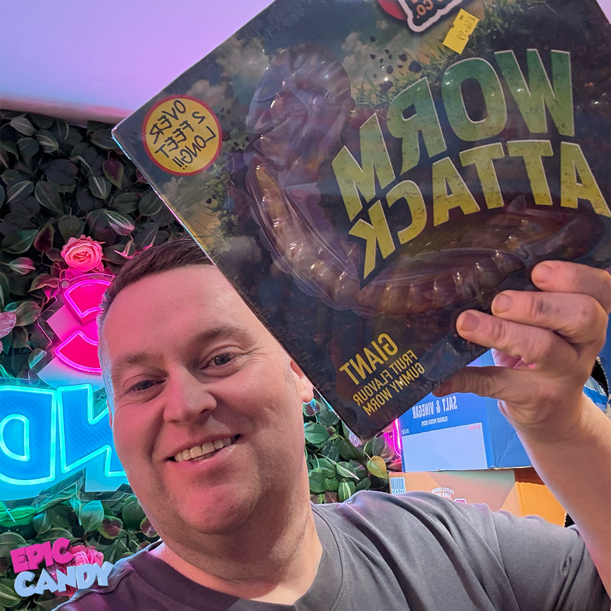 Mega XXL Giant Candy Co Giant Worm Attack – 800g | Fun, Chewy, and Fruity Gummy Worms