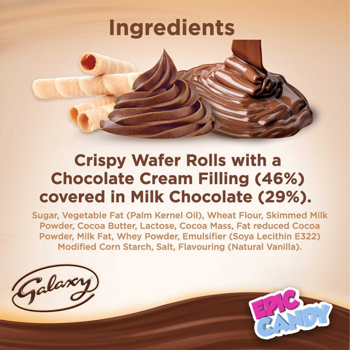 12 Bars Galaxy Flutes Chocolate Crispy Rolls (IMPORT) 22.5g