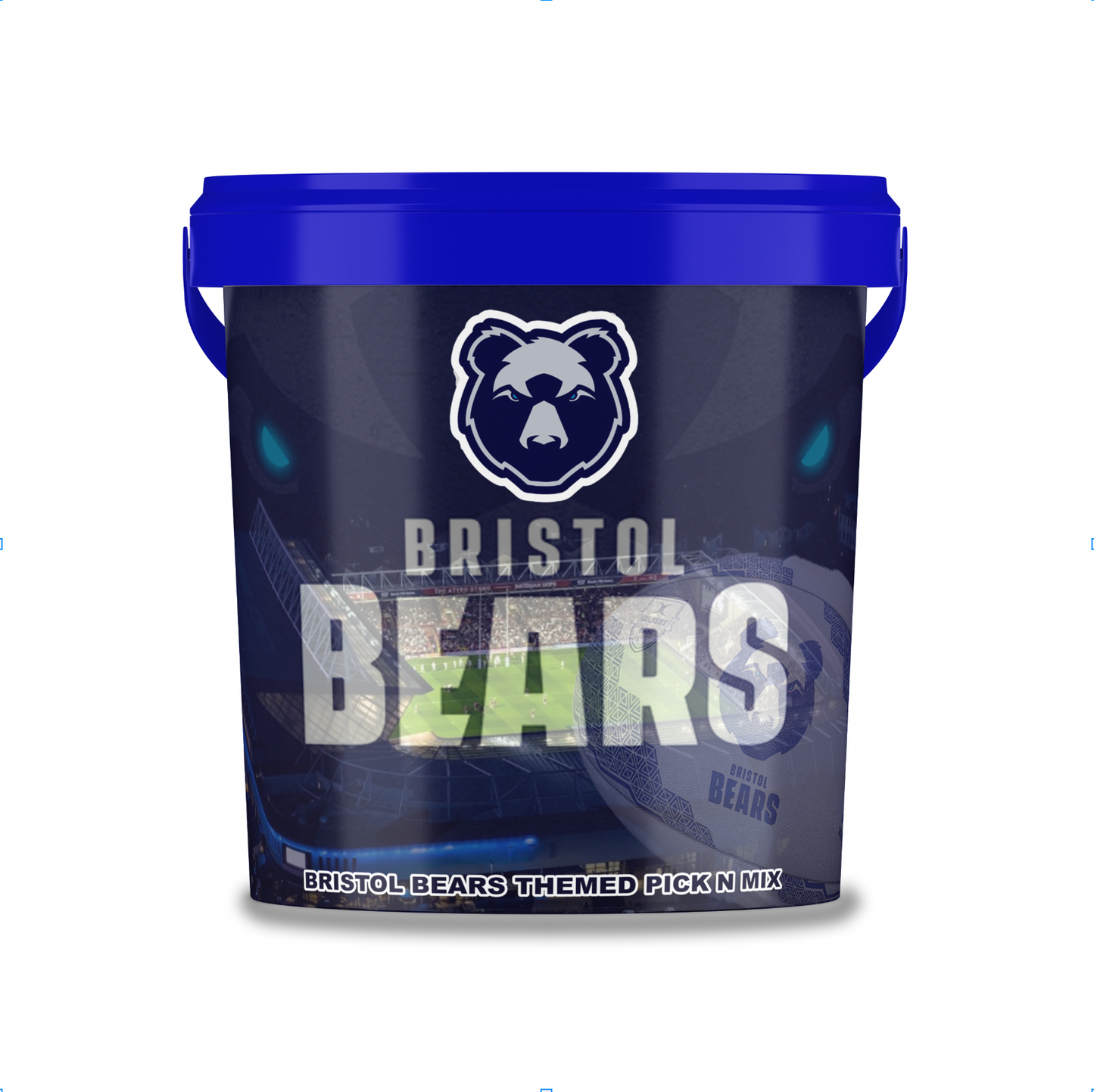 Bristol Bears Rugby Themed Pick ’n’ Mix Sweet Tub – 800 g | Custom Rugby Gift