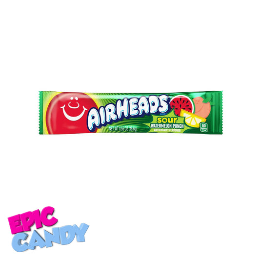 Airheads Sour Watermelon Punch 15.6g – Tangy Watermelon Flavour with a Sour Kick!
