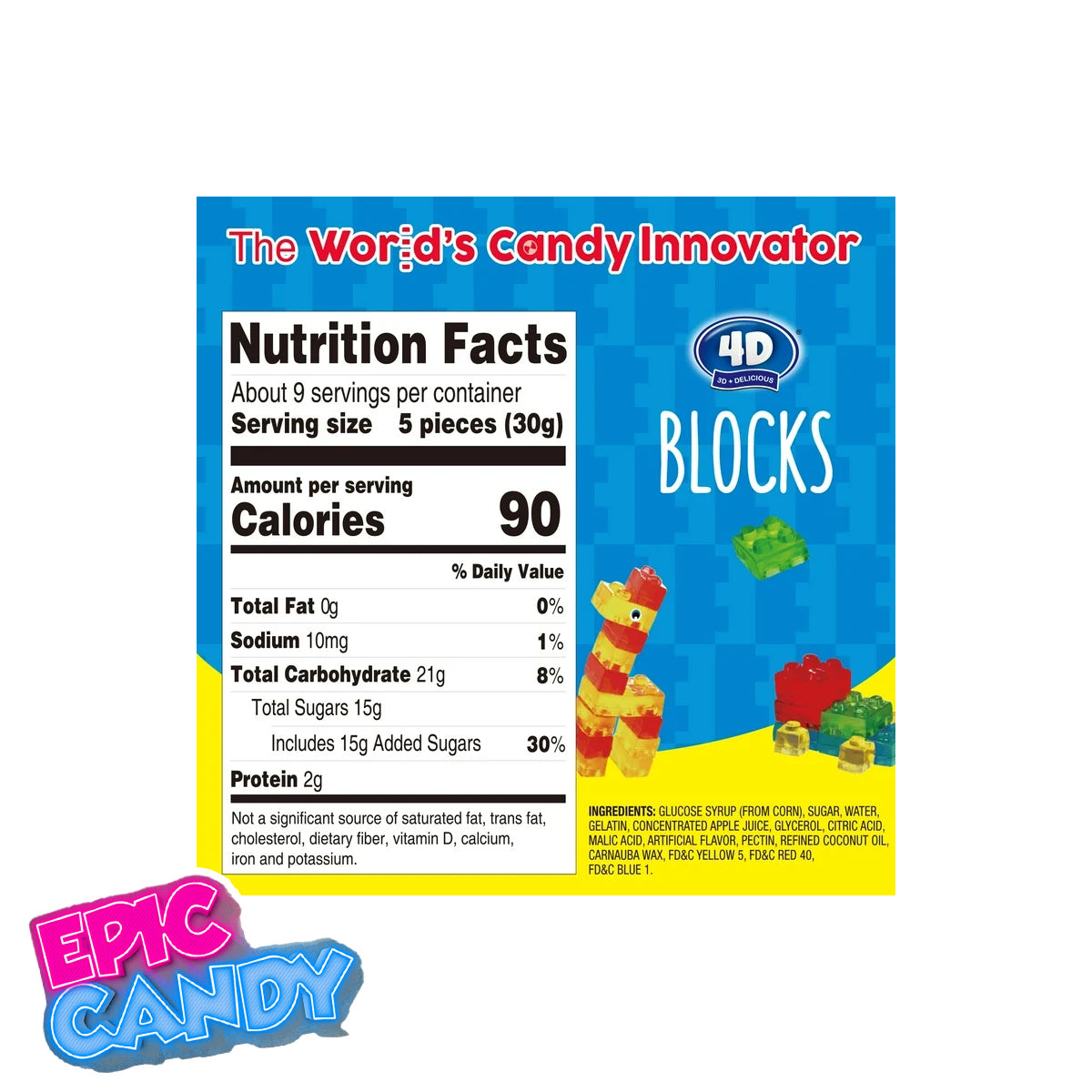 Amos 4D Gummy Blocks – 198 g | Buildable Fruit Gummies for Kids & Adults
