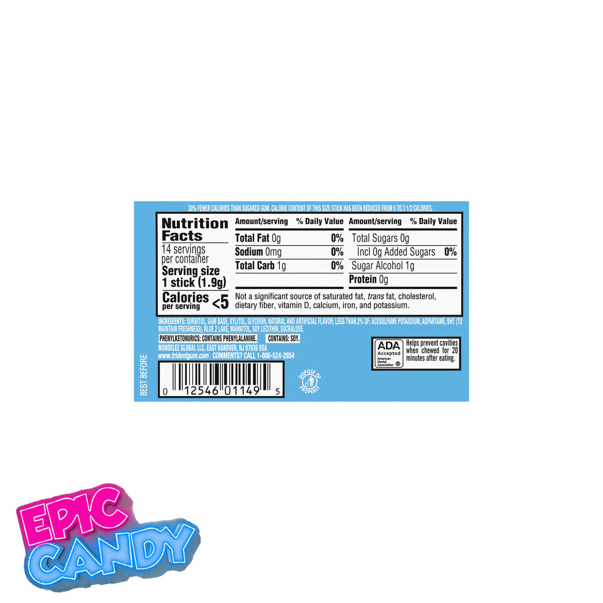 Trident Mint Bliss — Sugar-Free Gum — 14 Sticks