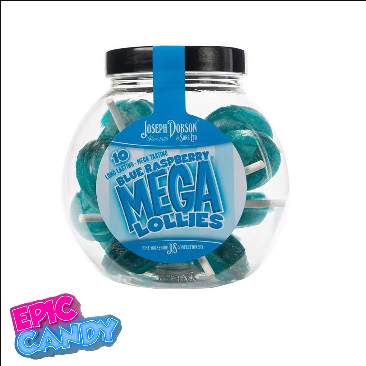 Joseph Dobson Blue Raspberry Mega Lollies — 10 Lollies