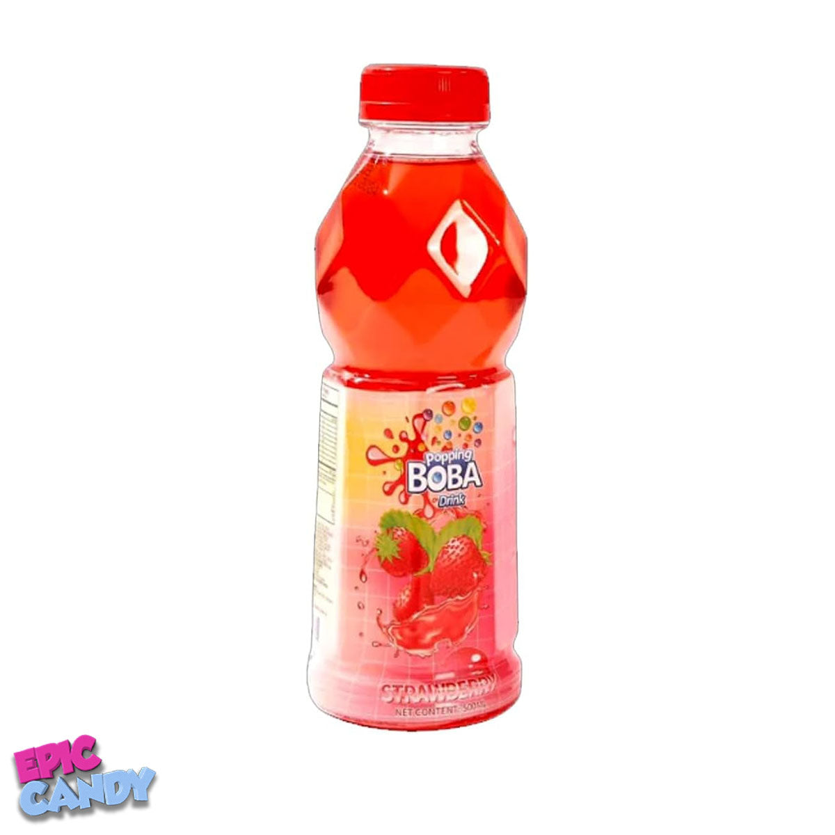 500ml Strawberry Popping Boba Drink: A Sweet Taste of Strawberry