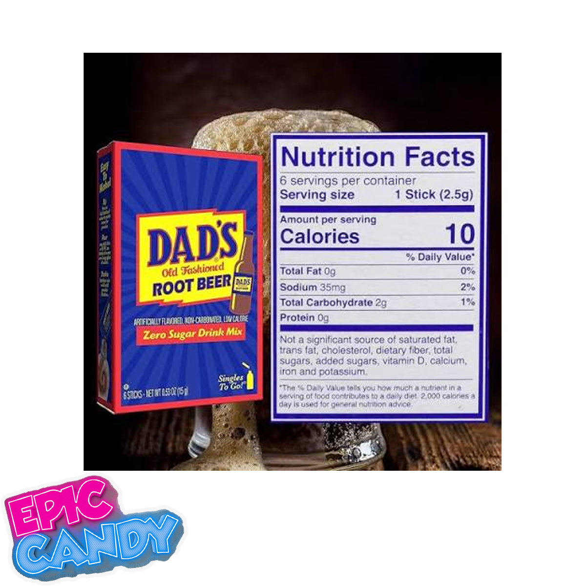 Dad’s Old Fashioned Root Beer — Single‑Serve Mix (15 g)