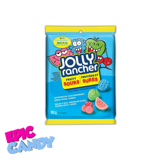 Jolly Rancher Fruity Sours 182g - Sour Chewy Gummies in Cherry, Green Apple, Orange, and Watermelon Flavors