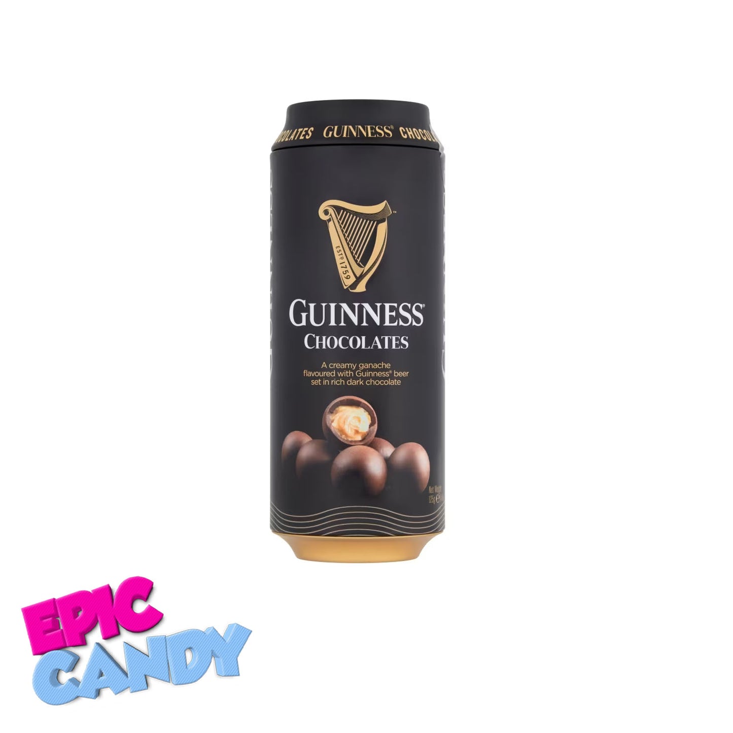 Guinness Dark Chocolate Truffles Can 125g - Beer-Infused Chocolate Truffles with Rich Dark Chocolate