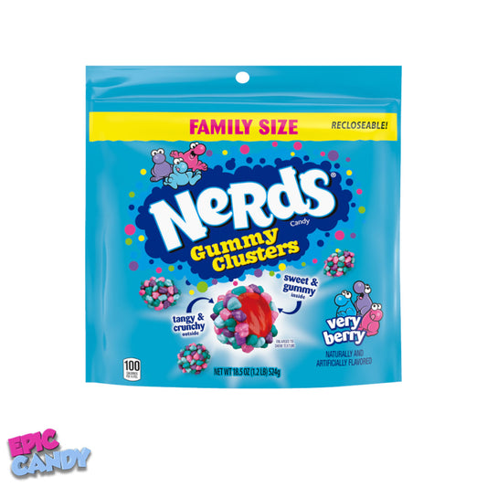 Nerds Gummy Clusters Very Berry 524g – Family Size Fruity Candy