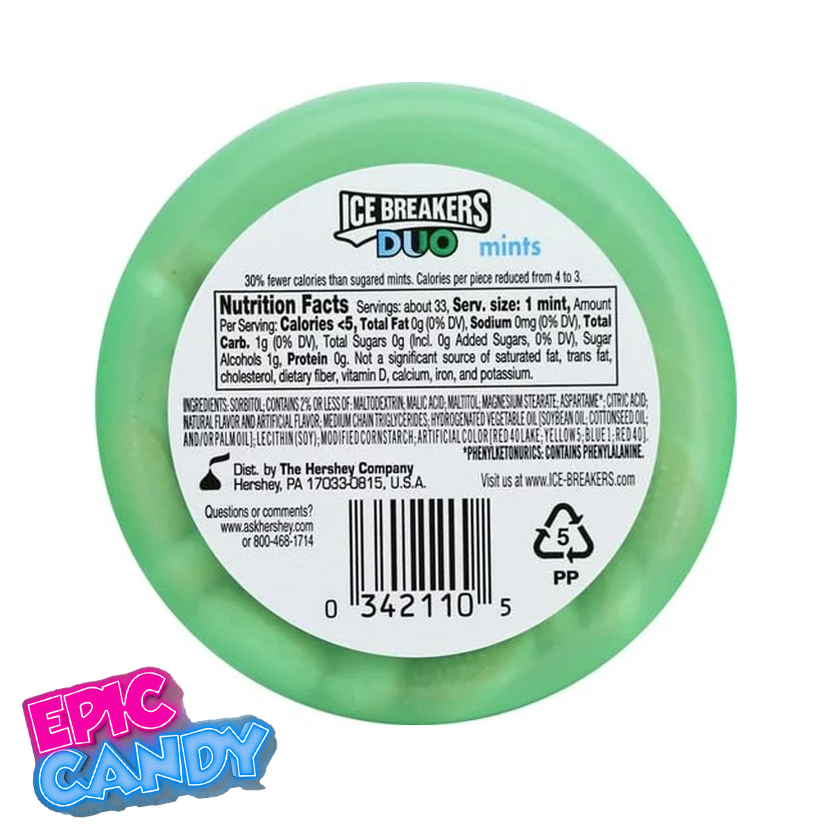 Ice Breakers Fruit + Cool Watermelon | Sugar Free Mints | Refreshing USA Candy Import