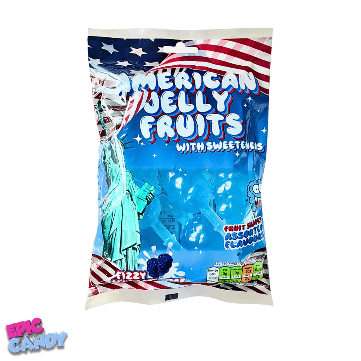 American Jelly Fruits - Fizzy Blue Raspberry 280g – Tangy & Fizzy Jelly Candy