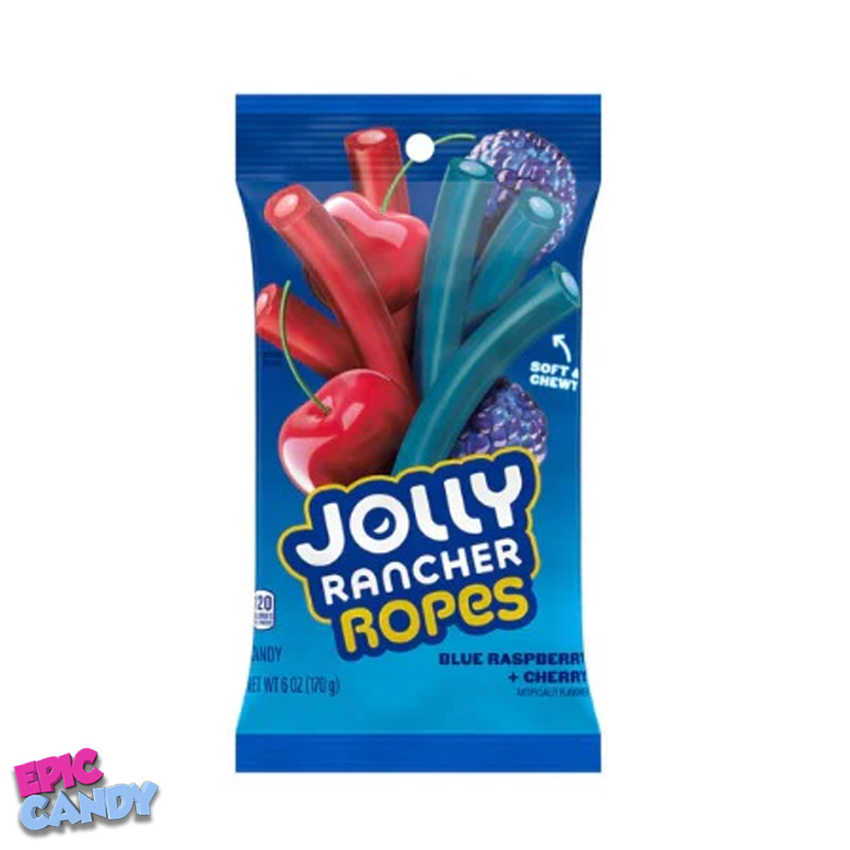 Jolly Rancher Ropes – Blue Raspberry & Cherry Soft Candy (170g / 6oz)