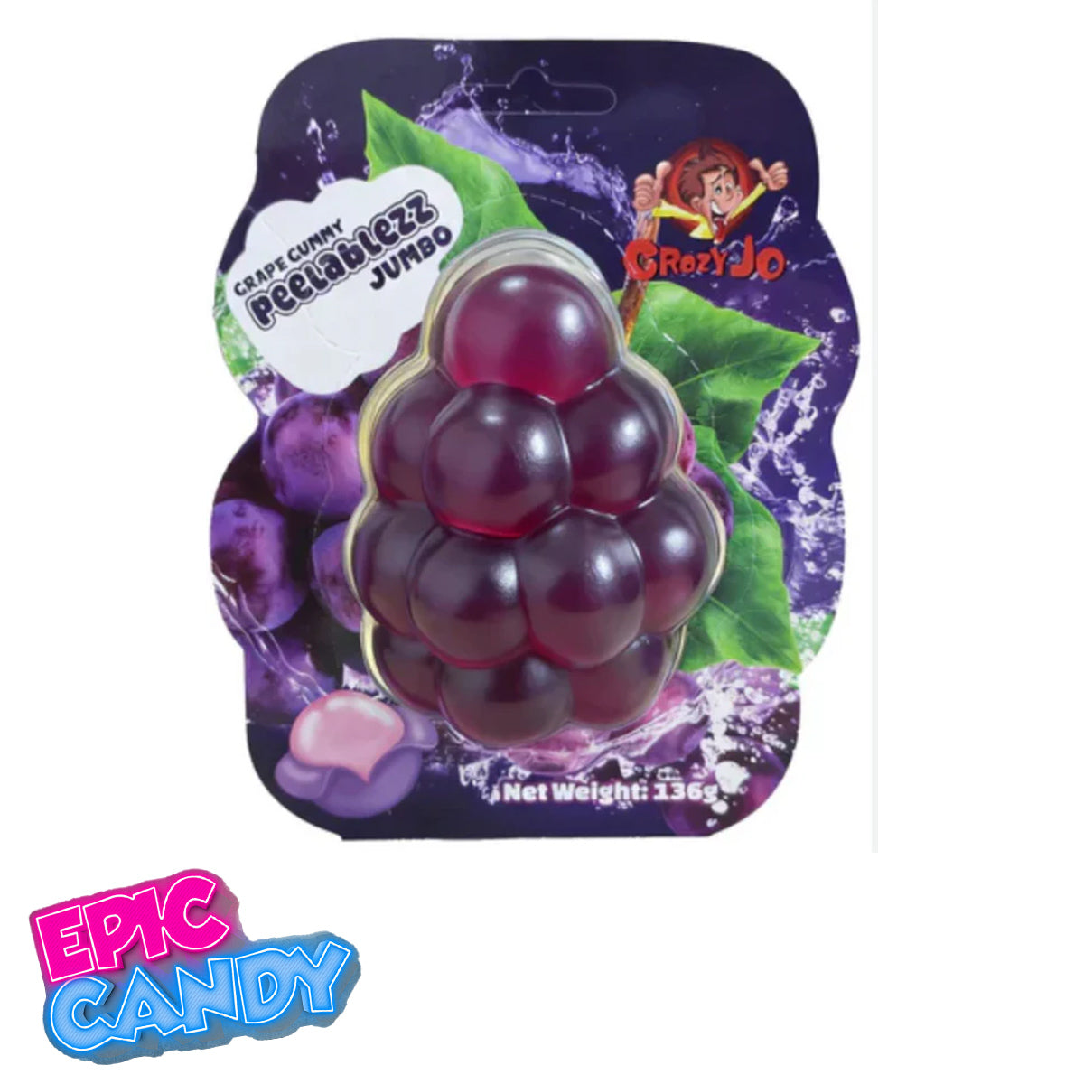 Peelablezz Grape Gummies — Jumbo (136g)