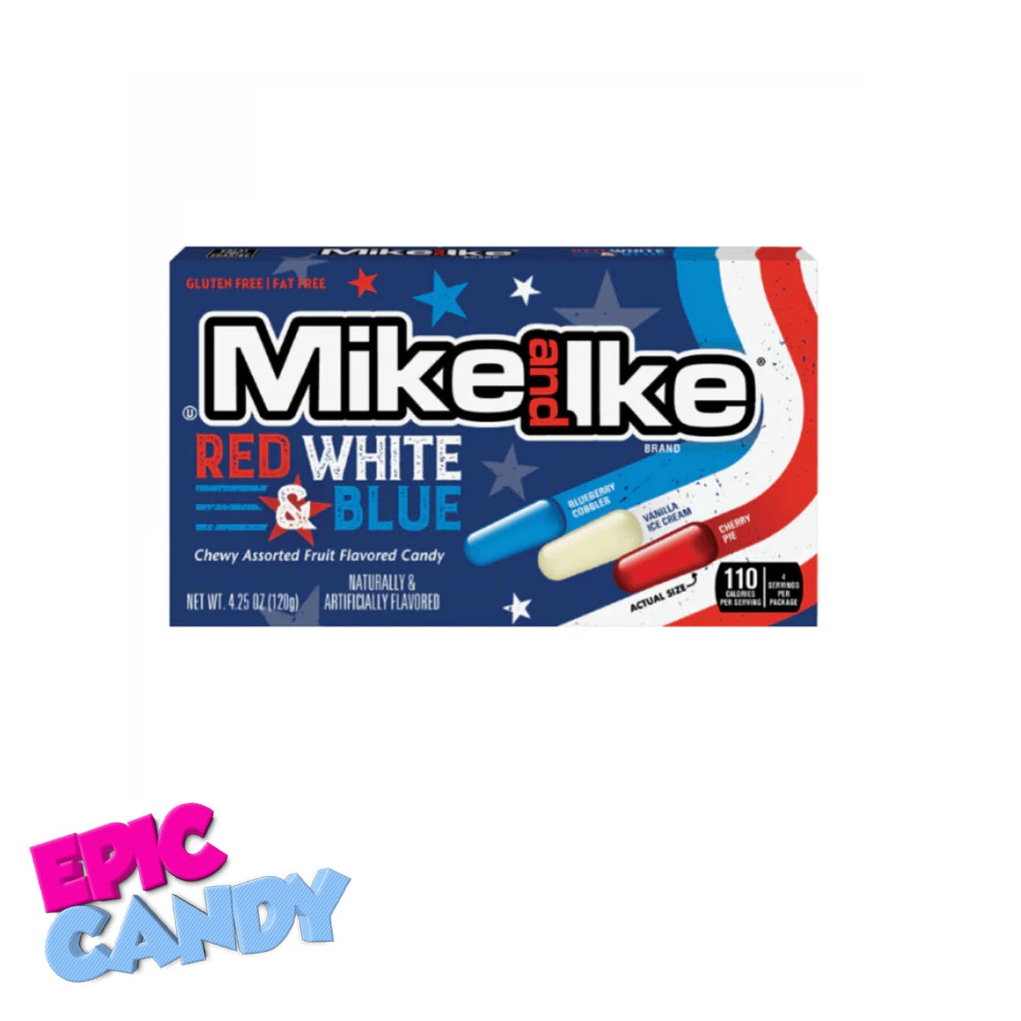 Mike and Ike Red, White and Blue 120g