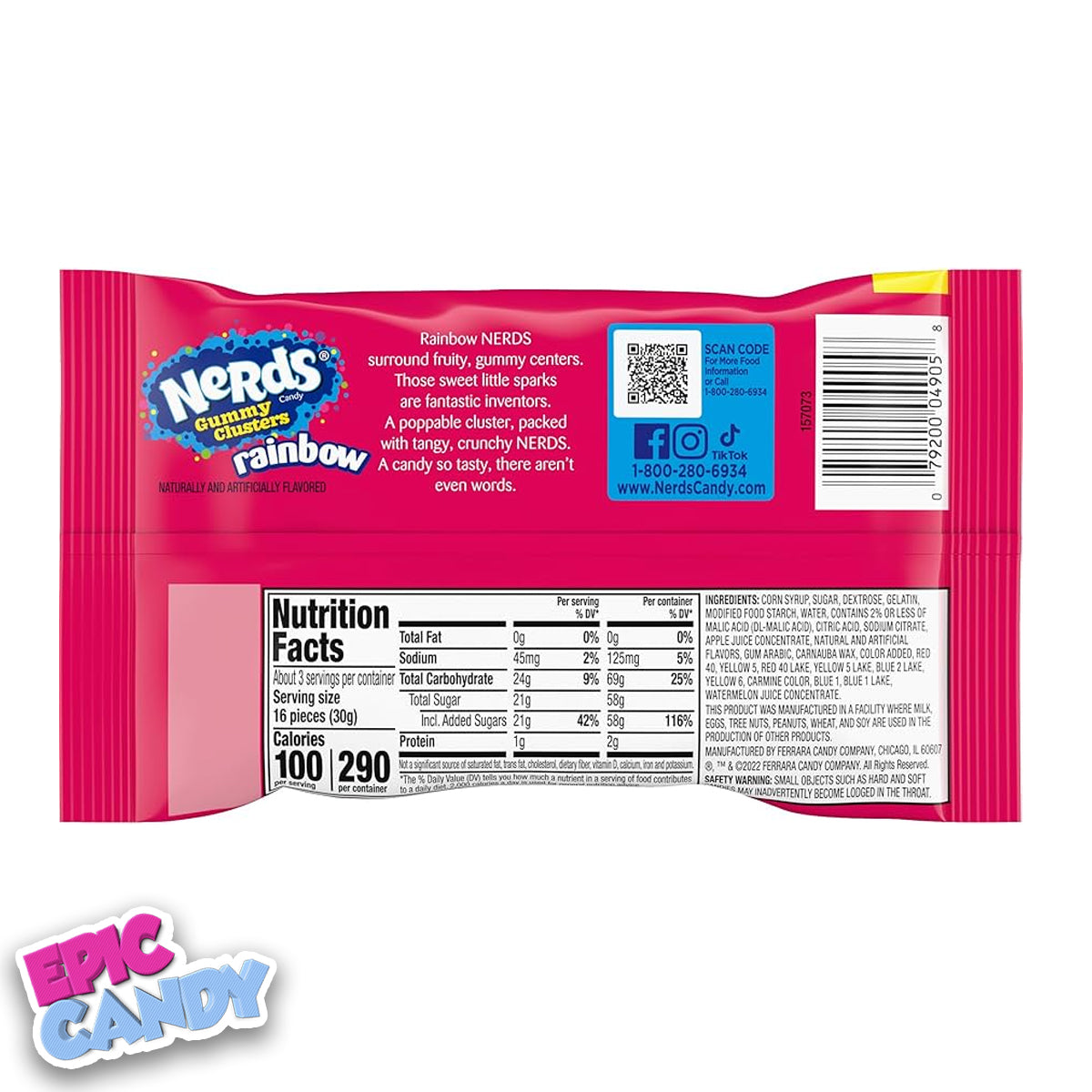 Nerds gummy cluster share pouch rainbow (85g)