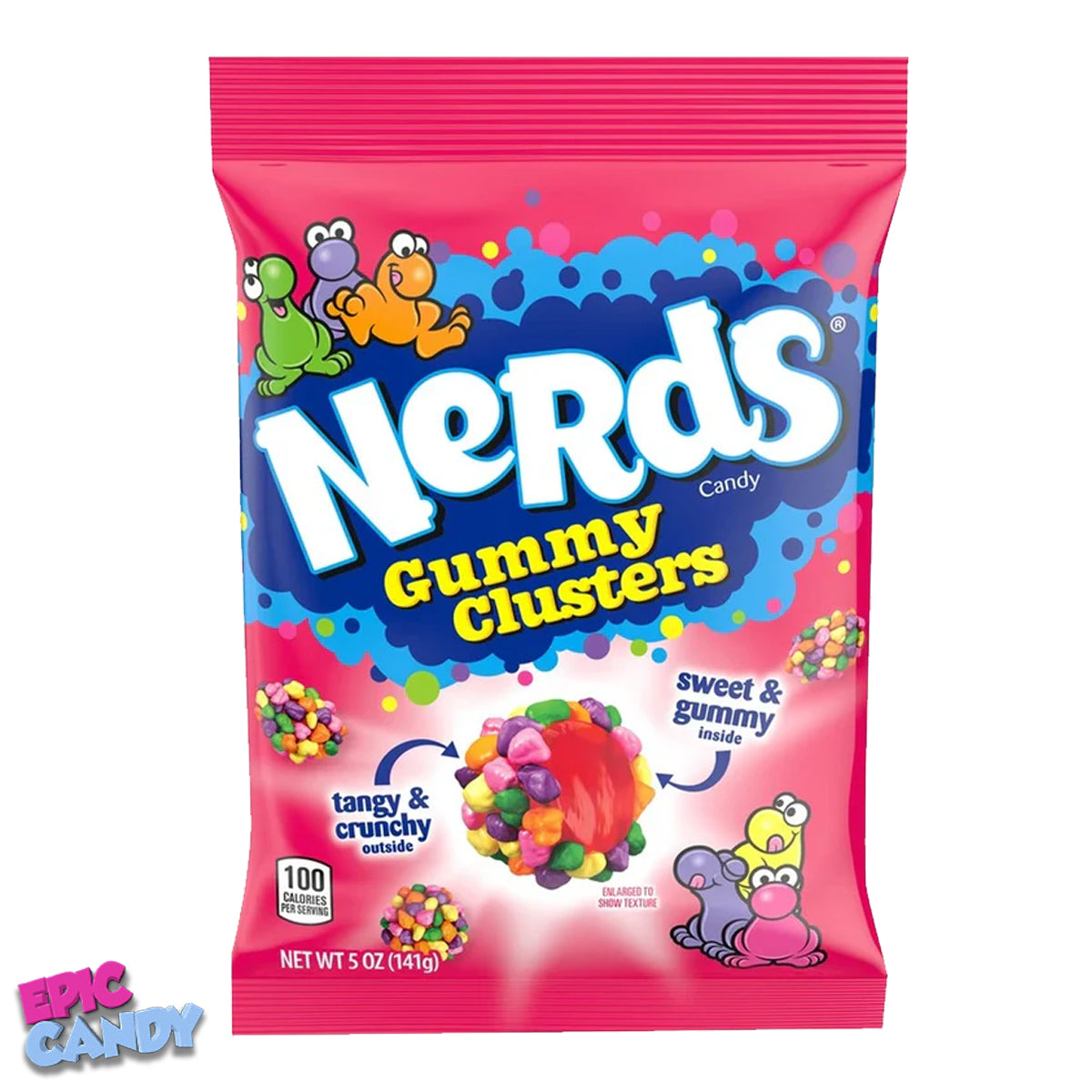 Nerds Rainbow Gummy Clusters Peg Bag 141g – Tangy & Sweet Candy Delight!