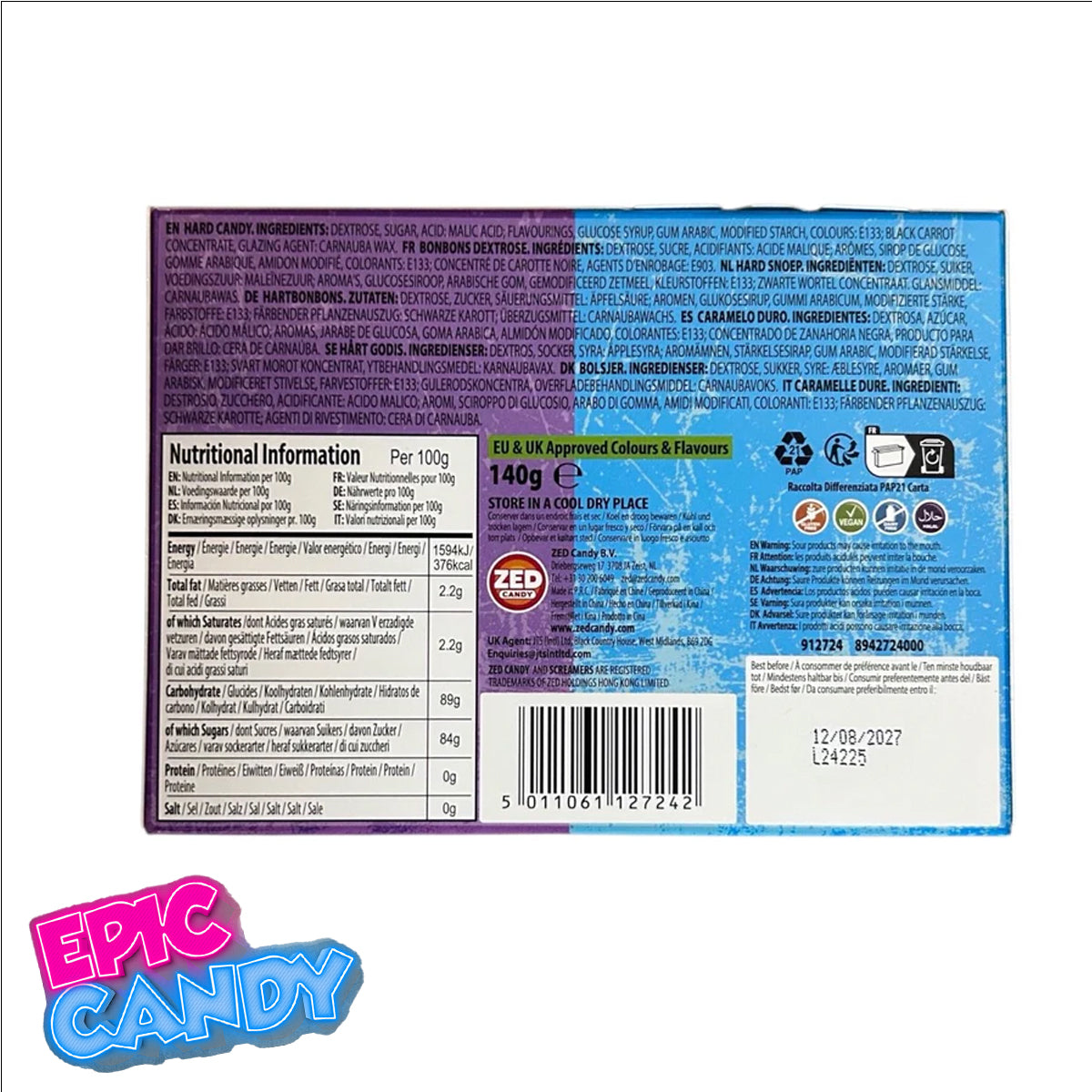 Screamers Nippers — Sour Candy Crunch (Blue Razz & Purple Razz, 140g)