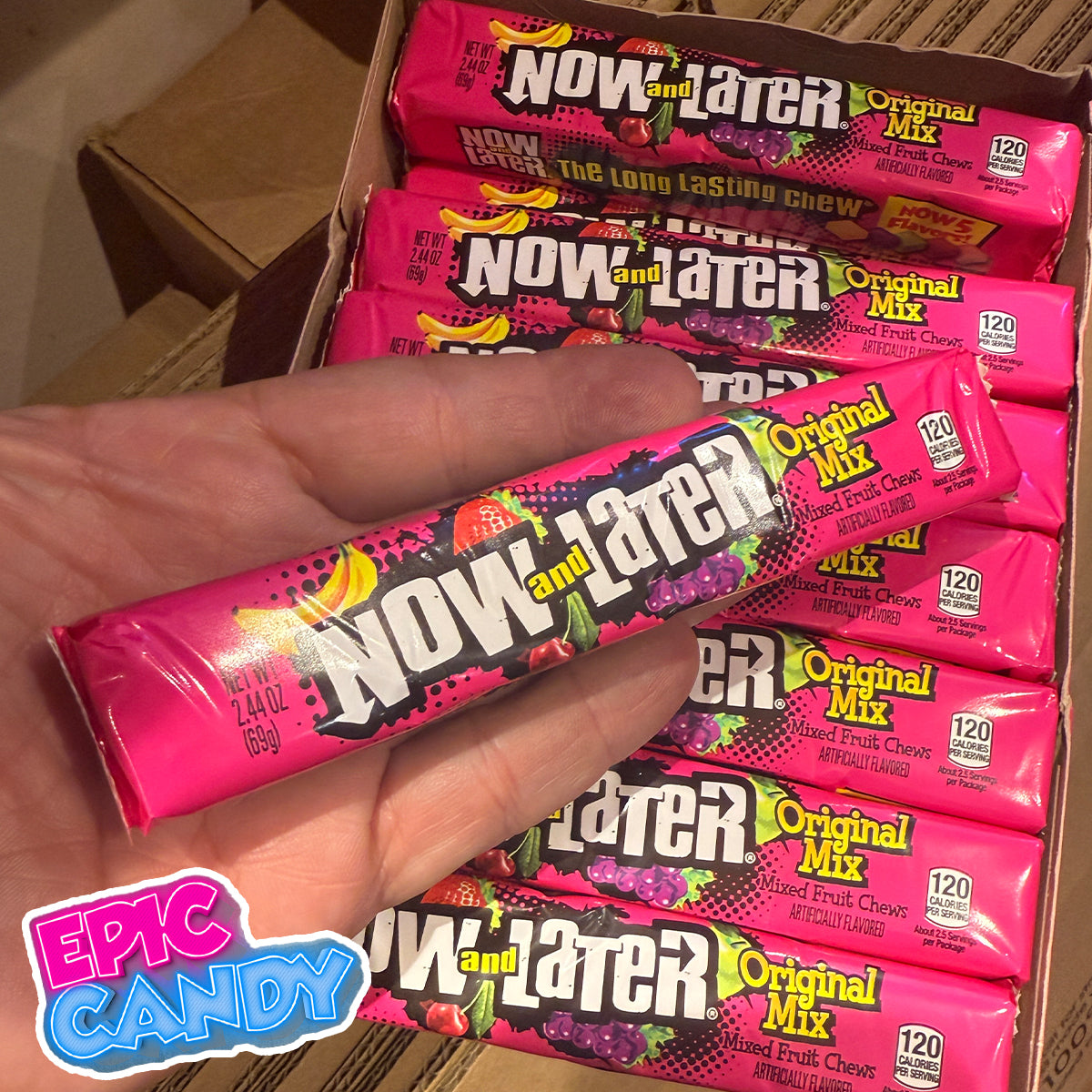 Now & Later Original Mix – 69 g | Chewy Fruit Taffy Candy (USA)
