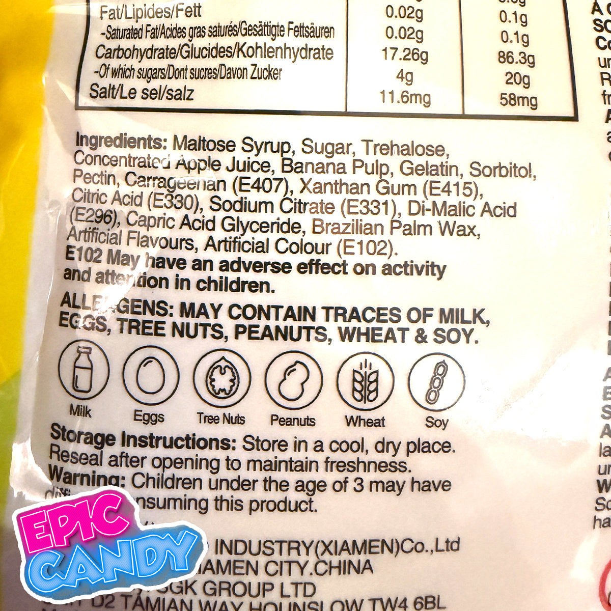 (Halal) Jellylicious Peelable Gummies Banana – 65 g | Fun Fruit-Shaped Gummy Candy (Halal)