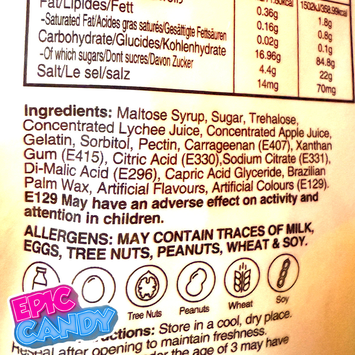 Halal Jellylicious Burst of Joy Peelable Gummies – Lychee 65 g | Halal Fruit Candy