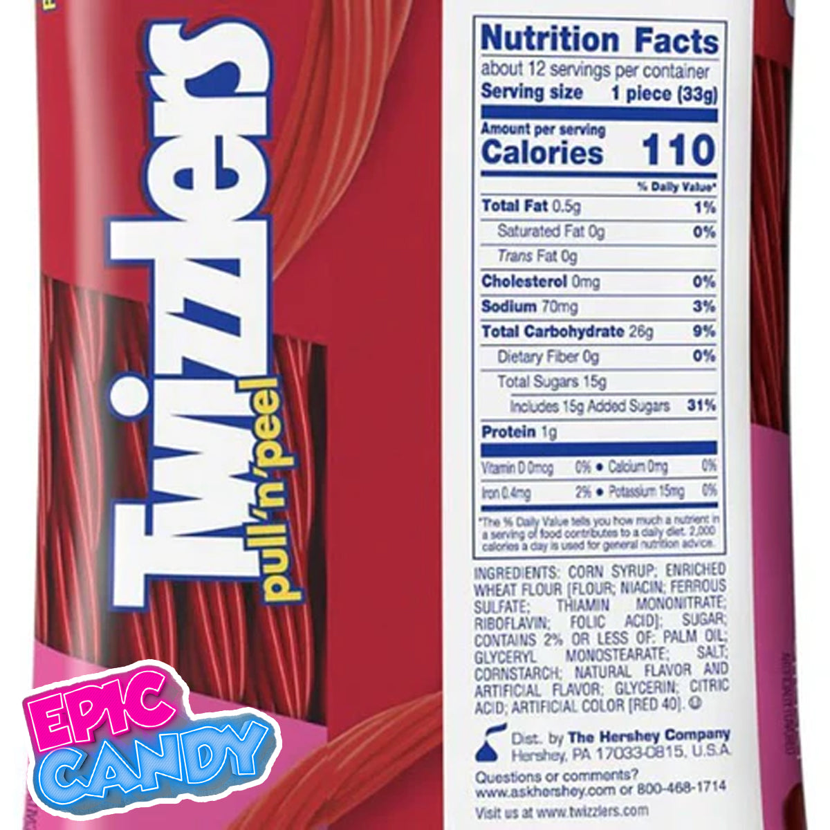 Twizzlers Pull ‘n’ Peel – 172 g | Cherry Flavoured Peelable Licorice Candy