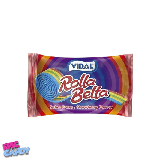 Vidal Rolla Belta Rainbow Strawberry 19g: Colorful & Sweet Strawberry Candy Rolls
