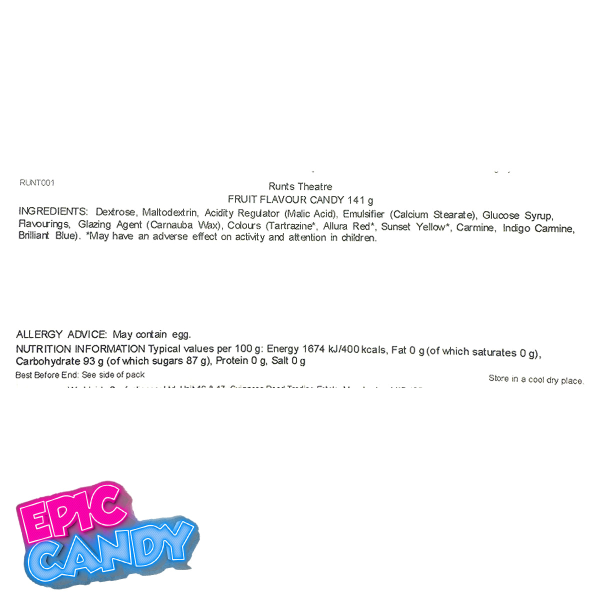 Runts Theatre Box – 141g | Fruity Wonka Candy with Crunchy Banana, Strawberry & More | USA Import