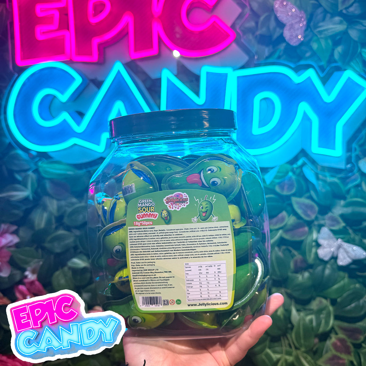 Jellylicious Green Mango Sour Gummies 18g (50 pcs)