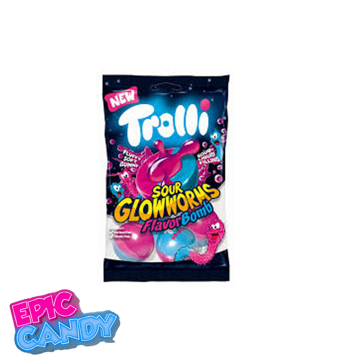 Trolli Sour Glowworms Flavor Bombs — 75 g Bag