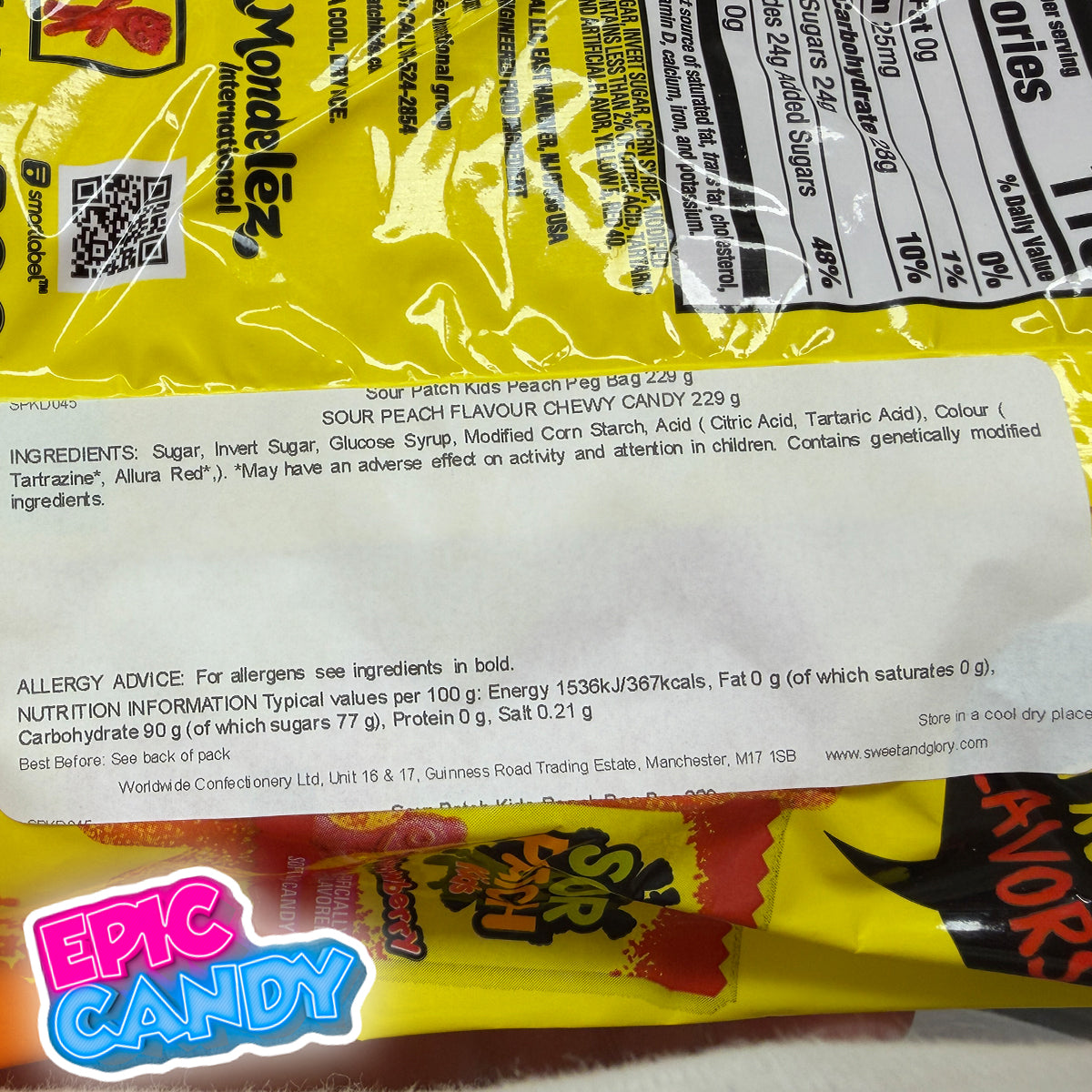 Sour Patch Kids Peach Peg Bag - 228g