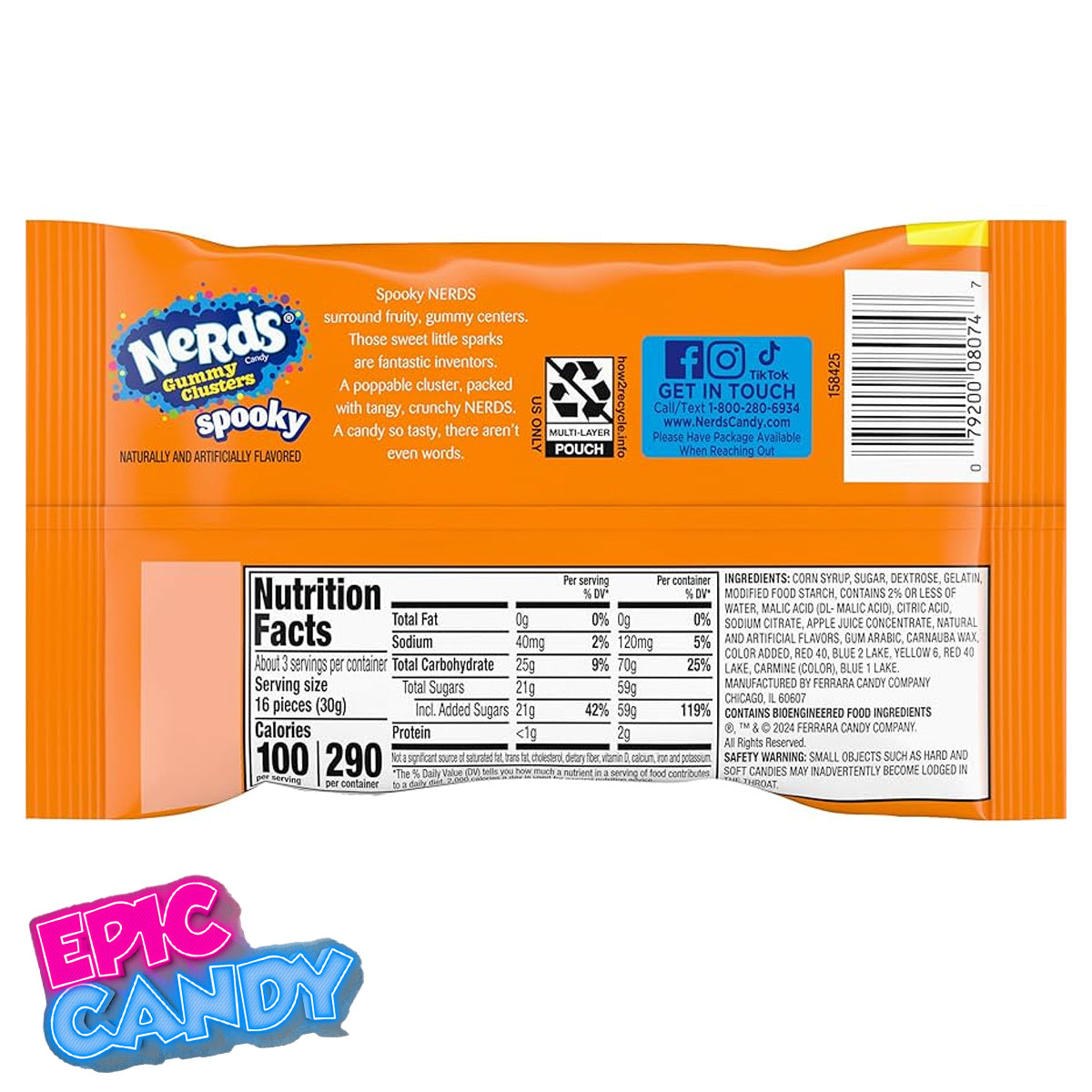 Nerds Gummy Clusters Spooky Share Pouch – 85g | Halloween Edition Chewy Candy | USA Import