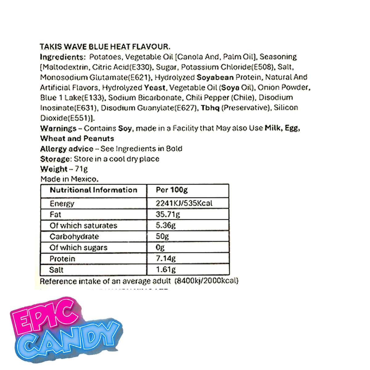 Takis Waves Blue Heat 71g | Spicy Mexican Chips with Intense Chili & Lime Flavor