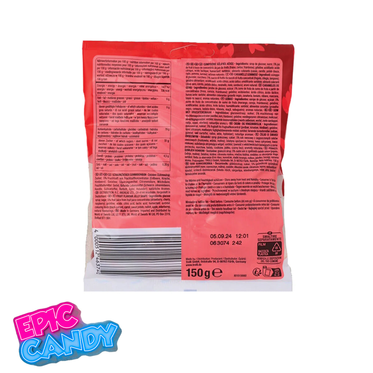 Trolli Red Fruits Mini Rings – 100 g | Fruity Gummy Rings Candy