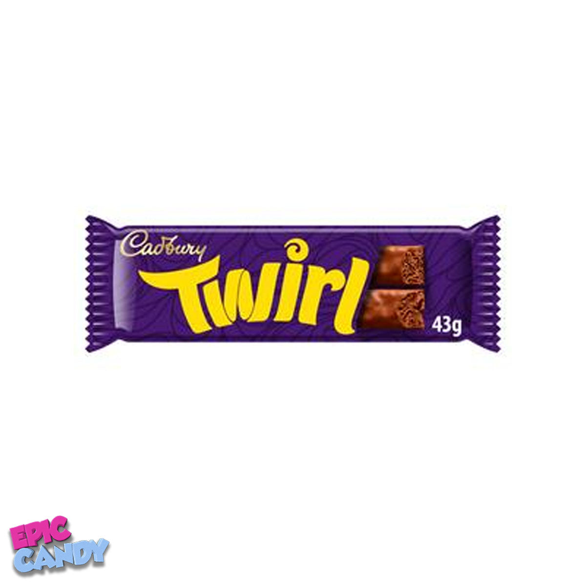 Cadbury Twirl Chocolate Bar 43g – Flaky Milk Chocolate Covered in Smooth Coating