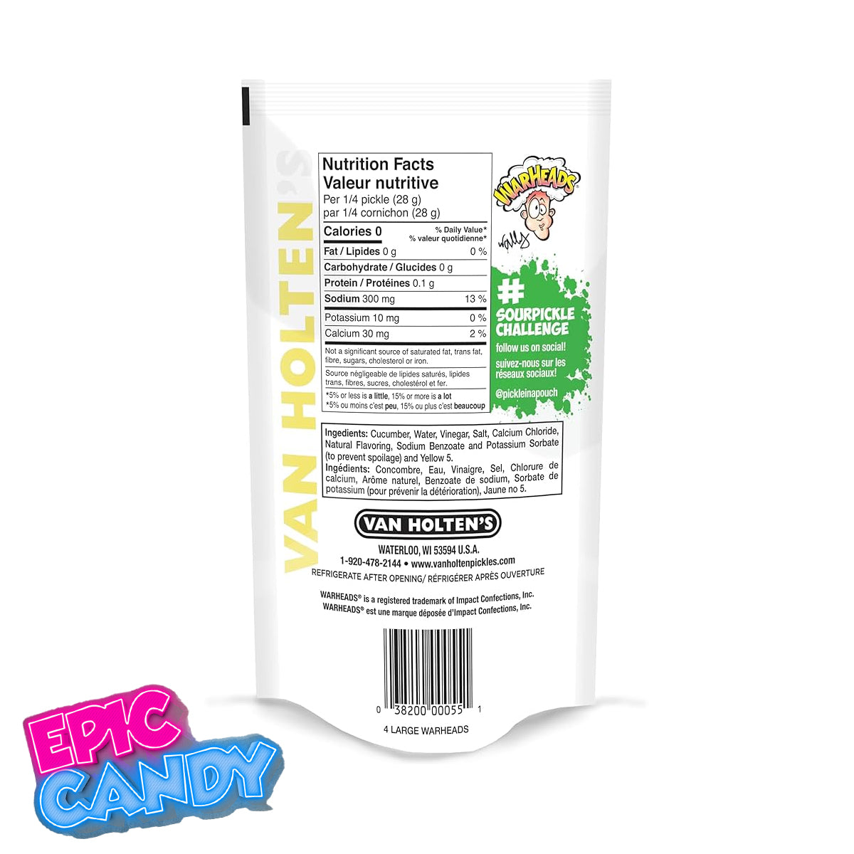 Van Holten’s Jumbo Warheads Pickle – Extreme Sour Dill | USA Import Giant Pickle in a Pouch 28g