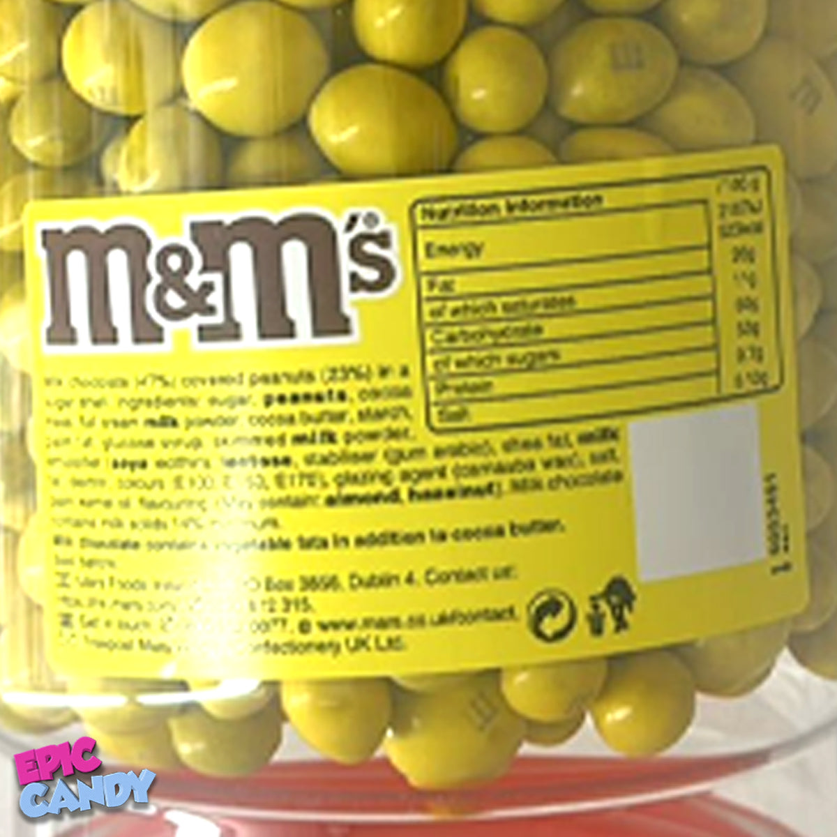 M&Ms Peanut Chocolate YELLOW Colour Bulk Buy Sweets, 4kg Tub | Displays | Pick & Mix