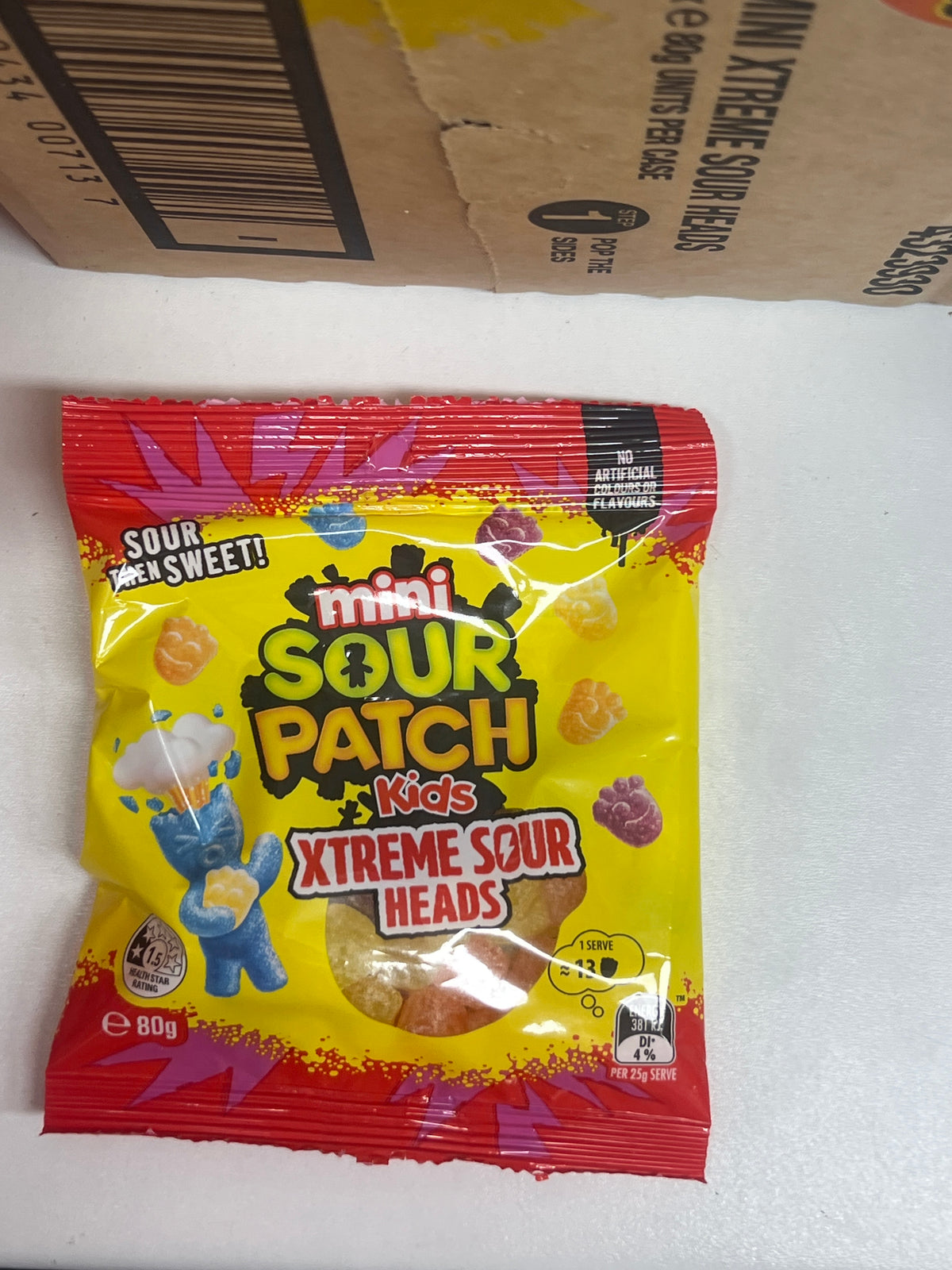 Mini sour patch kids xtreme sour heads