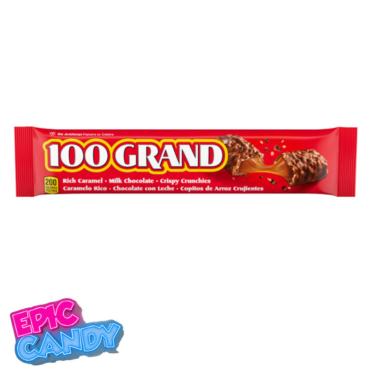 Nestlé 100 Grand Bar – 43g | Crispy Crunchy Chocolate, Caramel & Rice Bar | USA Candy