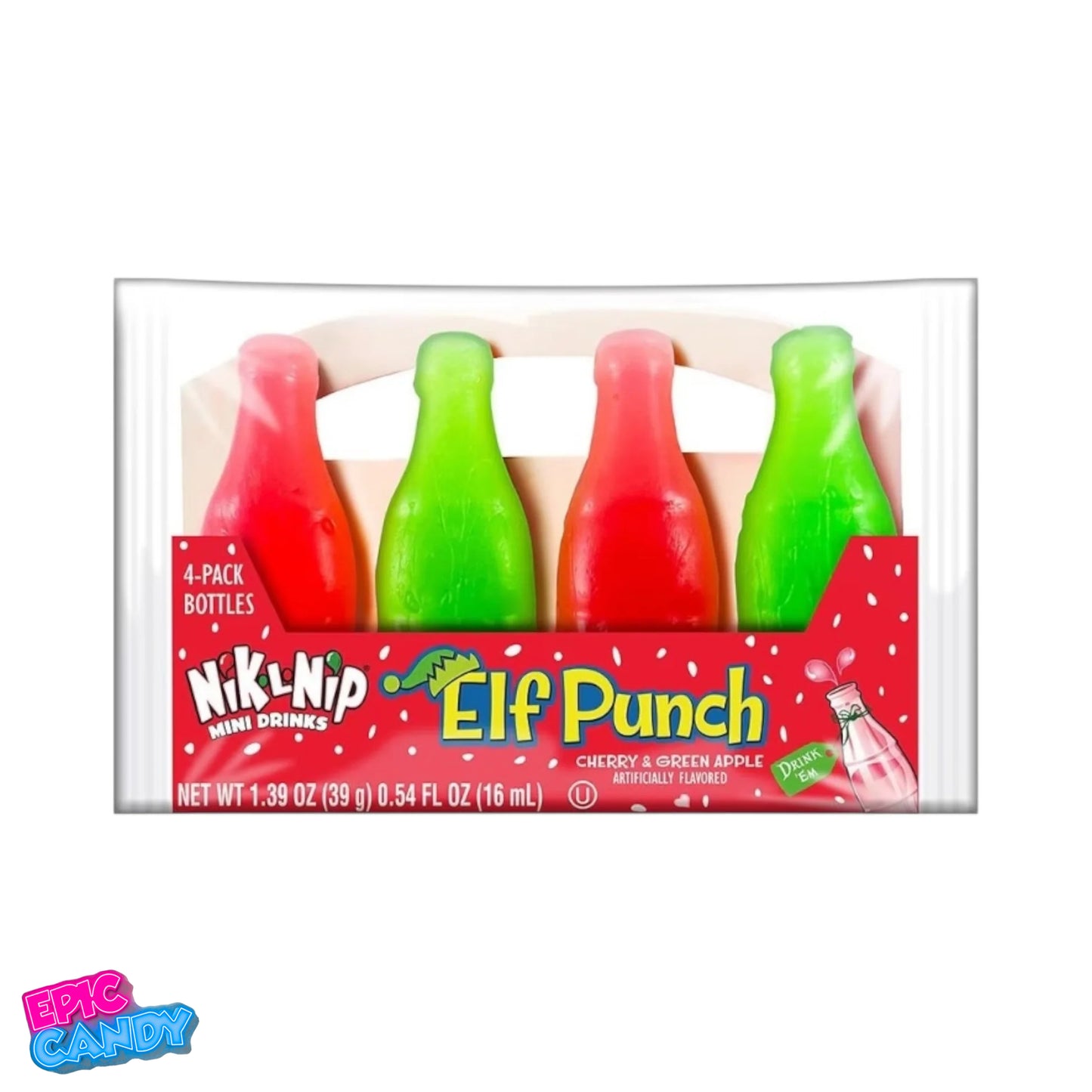 Nik N Nip Elf Punch Chewy Wax Candy 4 x 39g