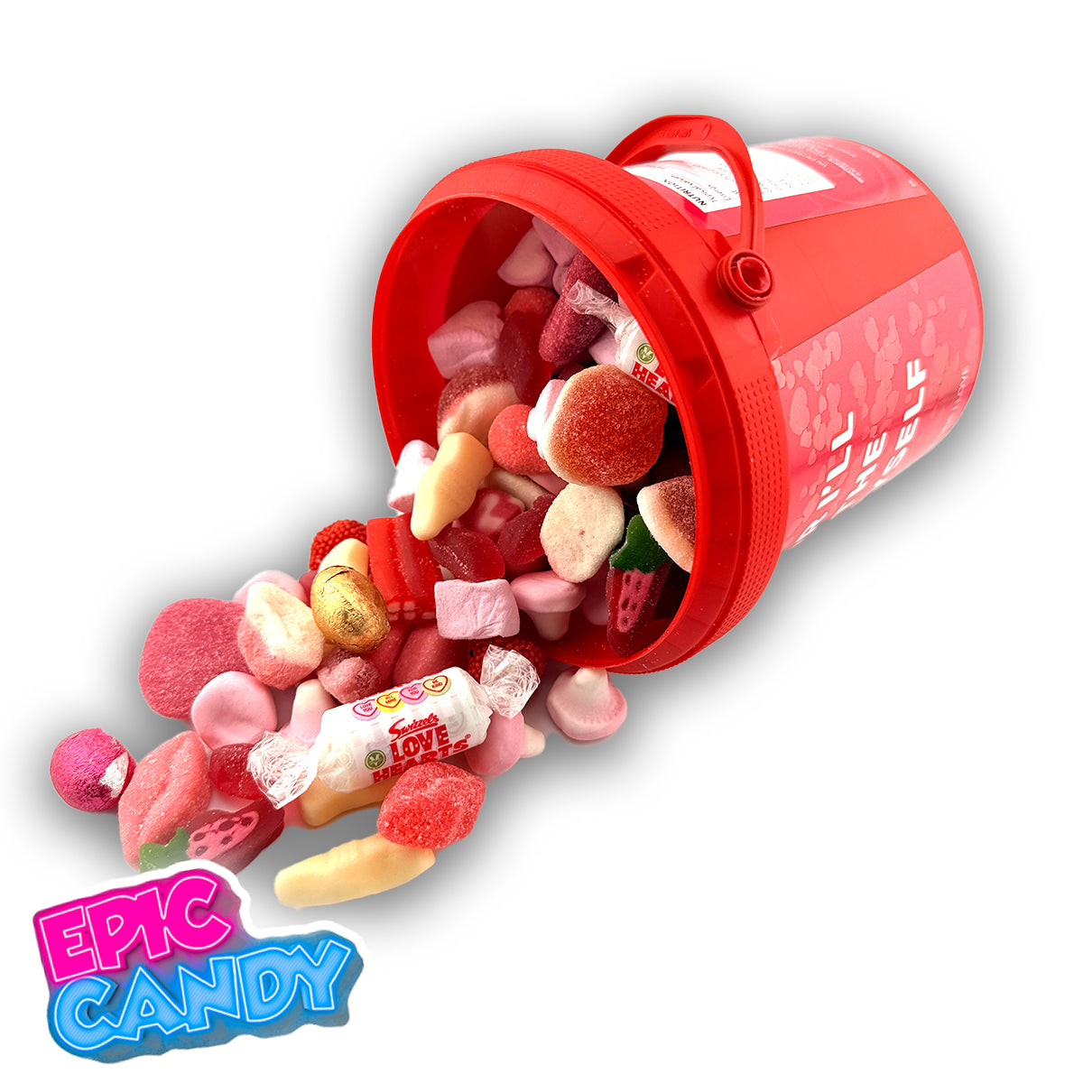 Valentines themed pick n mix sweet bucket 800g "Be Mine or Ill Eat all The Sweets myself".