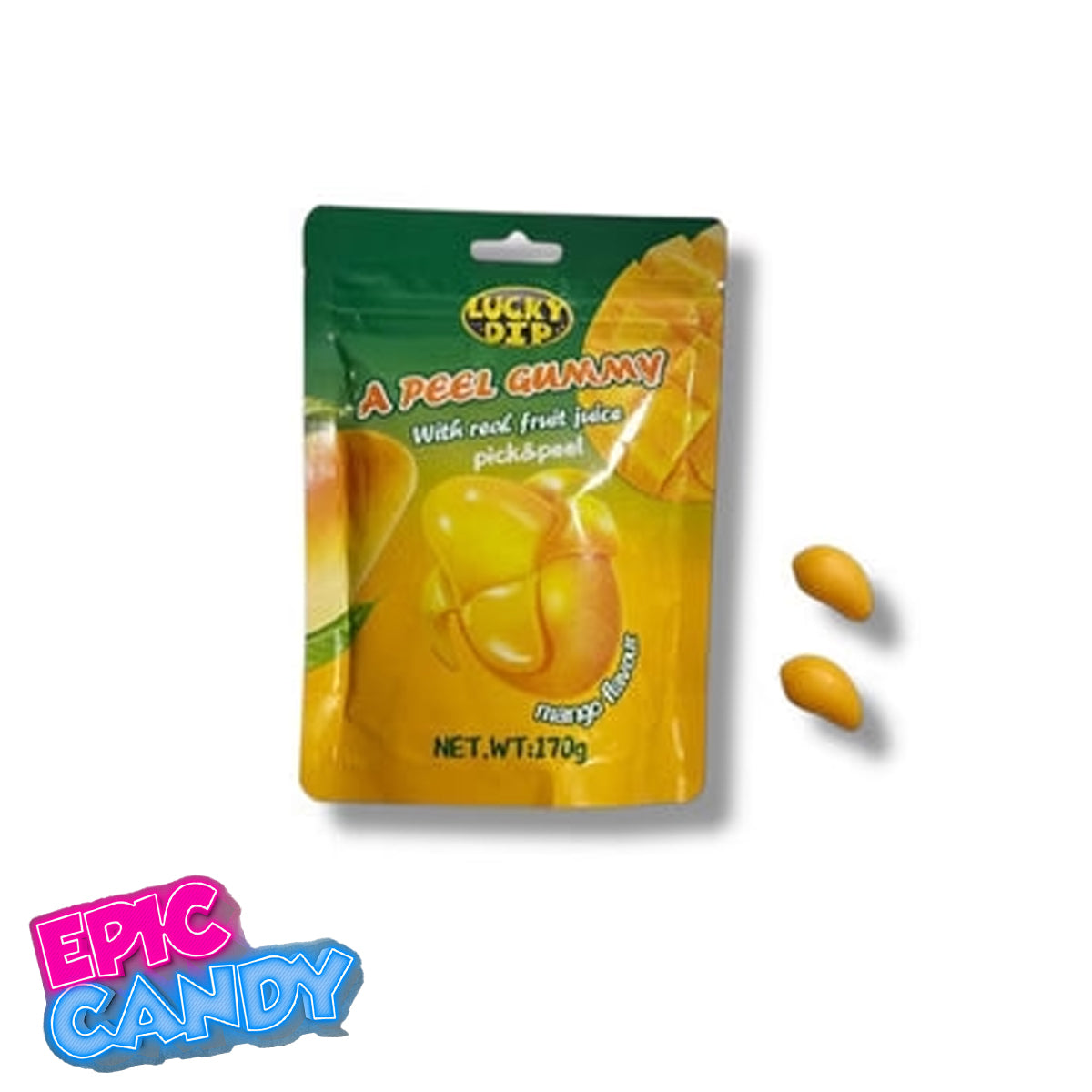 A Peel Gummy Mango Lucky Dip – 170g | Fun Mystery Gummy Candy Bag