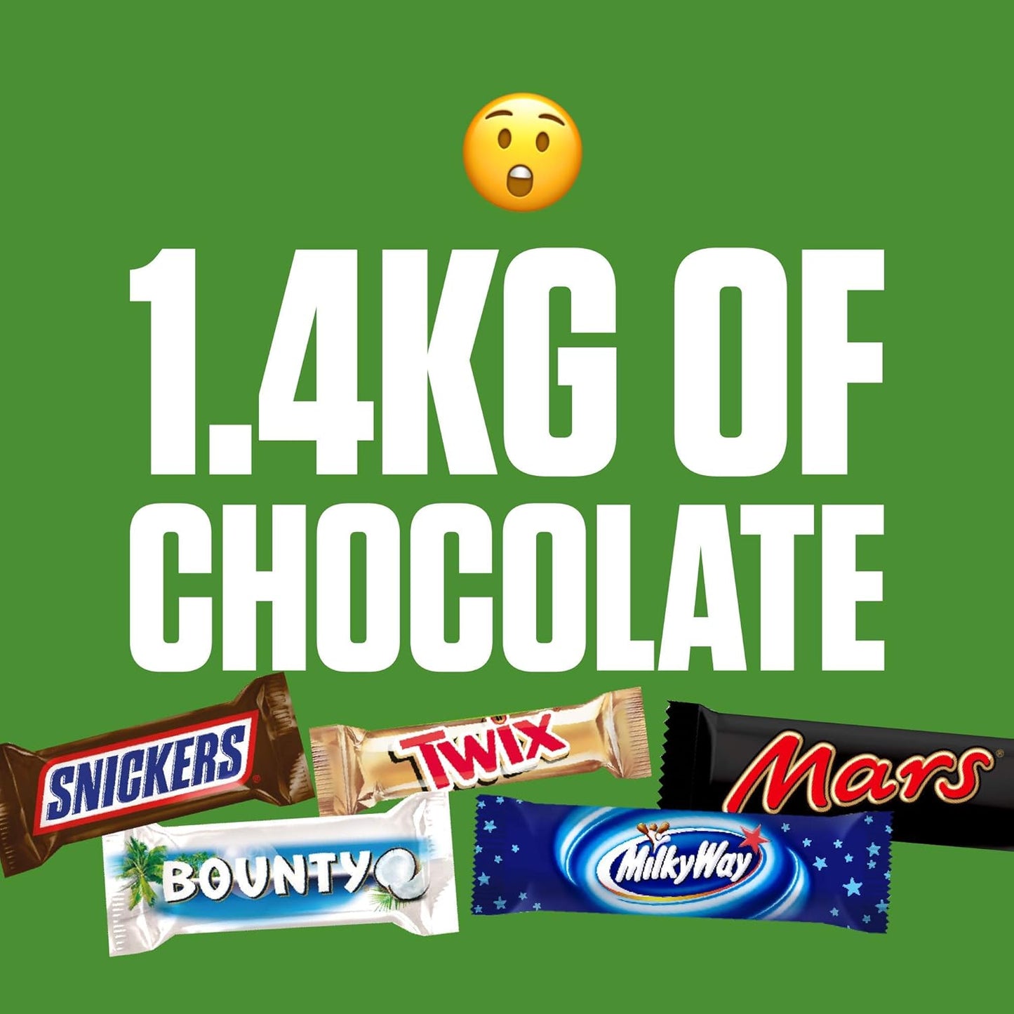 Super Fun Size Mix - 71 Chocolate Bars (Snickers, Milky Way, Mars, Twix & Bounty) - 1425g
