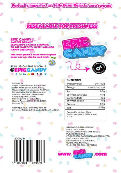(2kg) Jelly bean Bag sweet bag, odd shapes, Factory Rejects, Candy treats 2kg