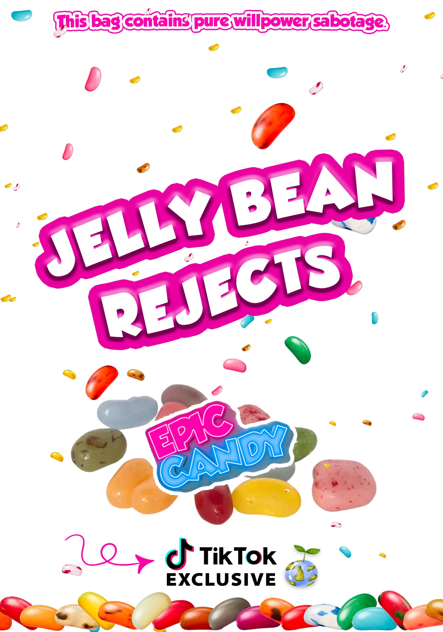 (2kg) Jelly bean Bag sweet bag, odd shapes, Factory Rejects, Candy treats 2kg