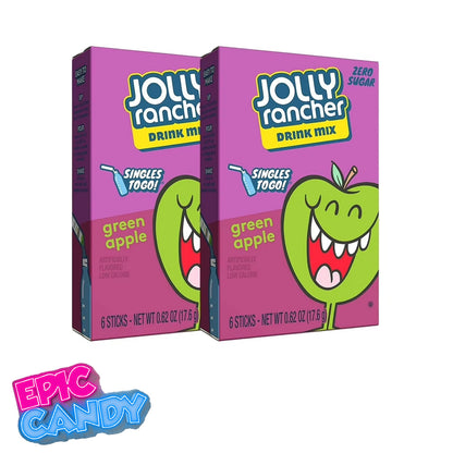 Jolly Rancher Green Apple Drink Mix – 6 Sticks (17.6g) of Tangy Apple Goodness