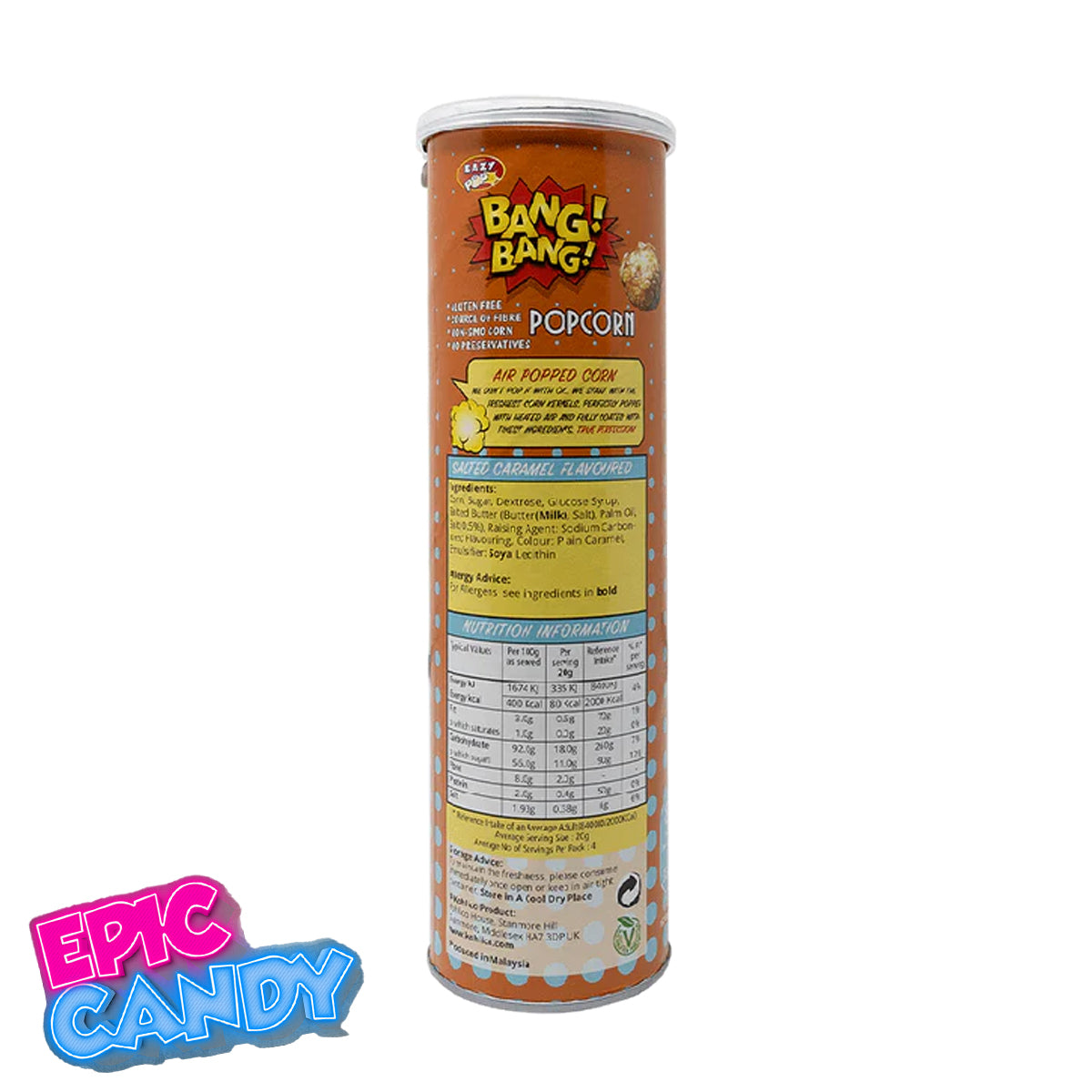 Bang Bang Popcorn Salted Caramel – Air-Popped Sweet & Salty Crunch 85g