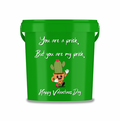 Valentines Themed Pick N Mix Sweet Bucket 800 g "you're a prick but you're my prick".